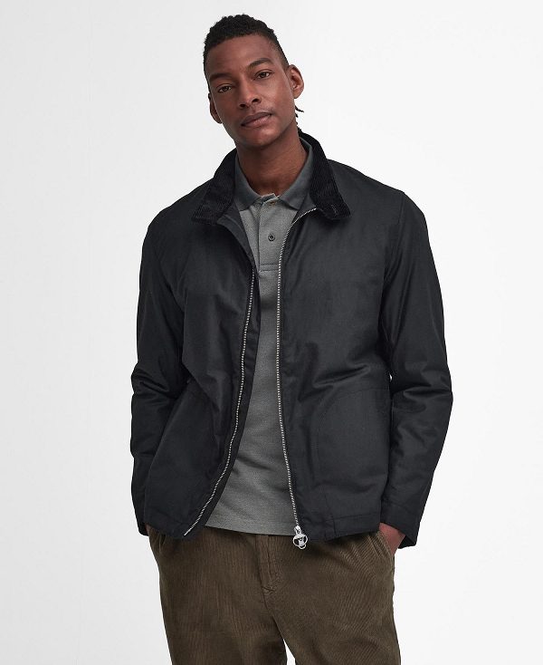 Barbour Barns Waxed Jacket Classic Black | BABO87221