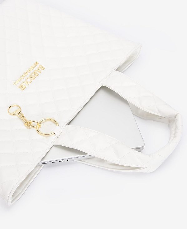 Barbour Battersea Tote Bag White | BABO89957