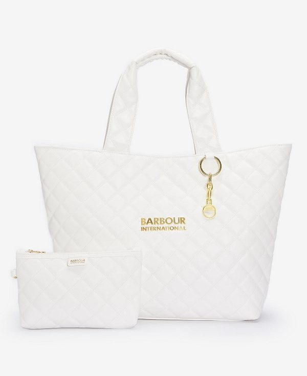 Barbour Battersea Tote Bag White | BABO89957