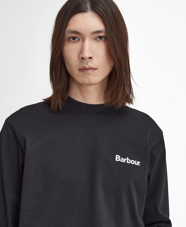 Barbour Baxter Oversized Long-sleeved T-shirt Black | BABO88384