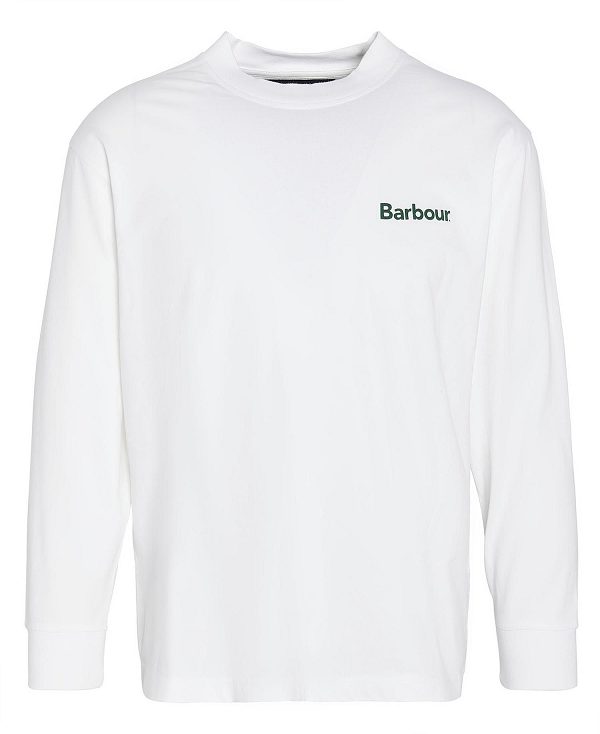 Barbour Baxter Oversized Long-sleeved T-shirt White | BABO88393