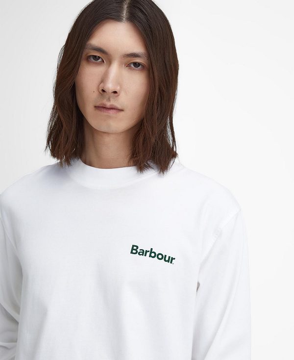 Barbour Baxter Oversized Long-sleeved T-shirt White | BABO88393