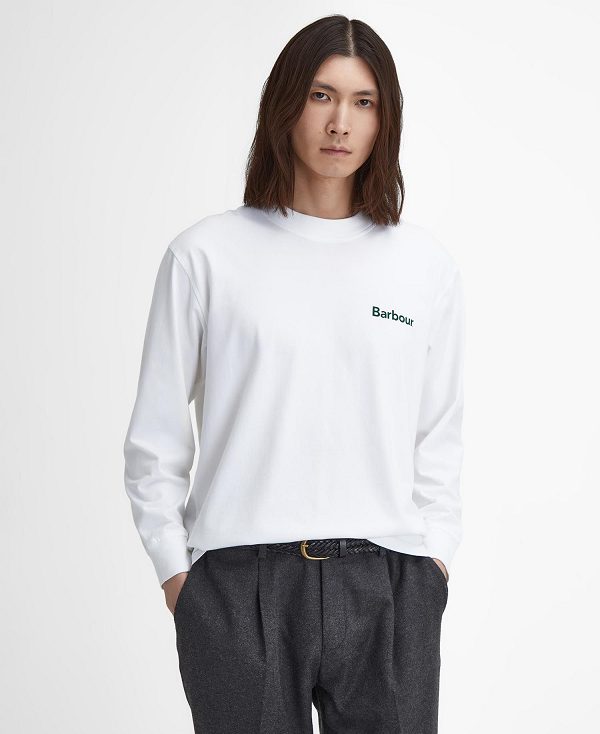 Barbour Baxter Oversized Long-sleeved T-shirt White | BABO88393