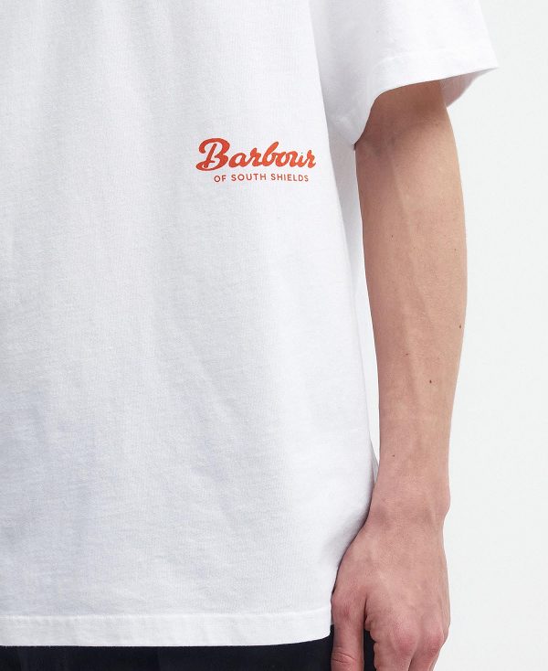 Barbour Bayard Oversized Graphic T-shirt White | BABO88411