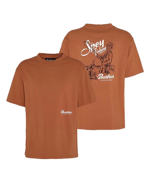 Barbour Bayard Oversized Graphic T-shirt Orange | BABO88412