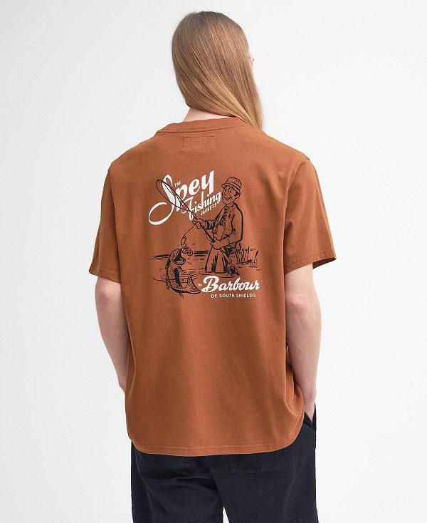 Barbour Bayard Oversized Graphic T-shirt Orange | BABO88412