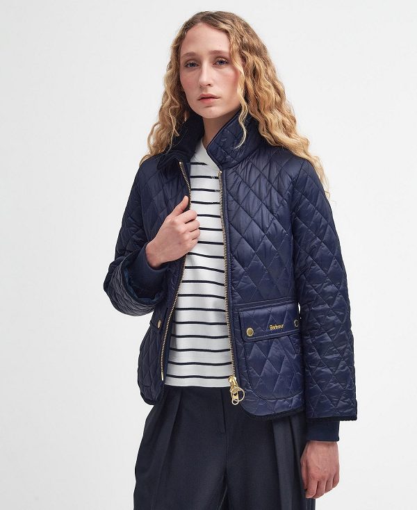 Barbour Beadnell Fitted Quilted Jacket Navy/Classic | BABO89341