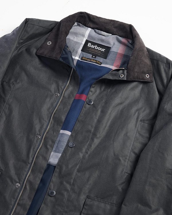 Barbour Beaufort Waxed Mac Classic Grey | BABO87268