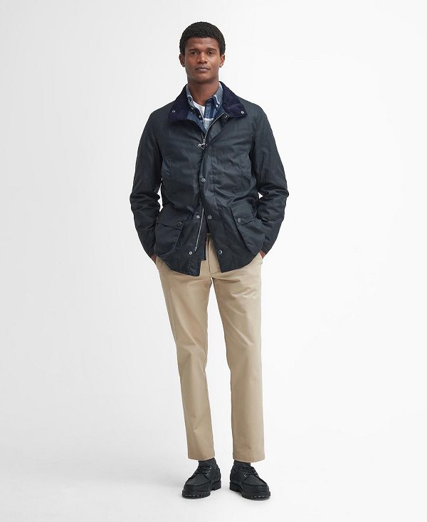 Barbour Beaufort Waxed Mac Classic Navy | BABO87266