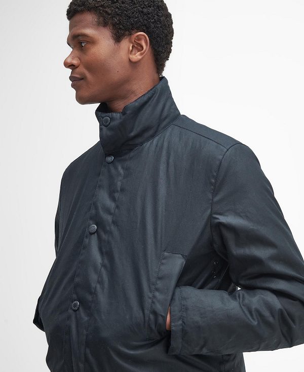 Barbour Beaufort Waxed Mac Classic Navy | BABO87266