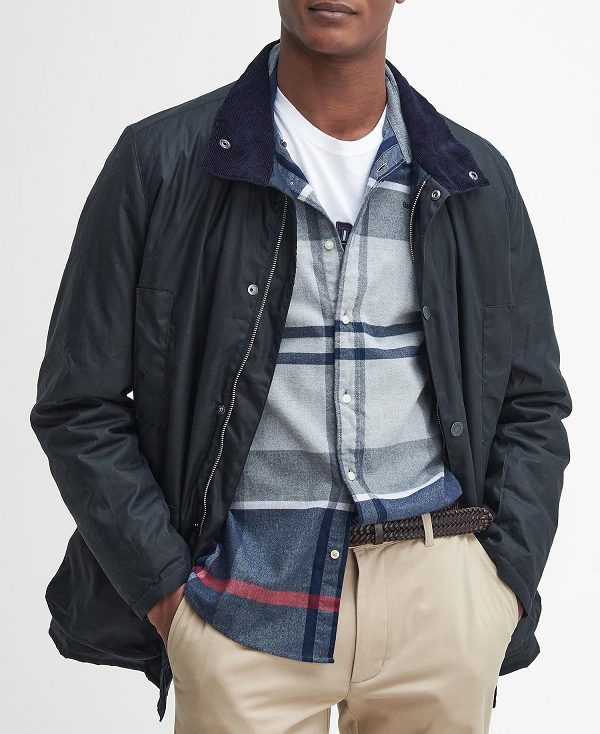 Barbour Beaufort Waxed Mac Classic Navy | BABO87266