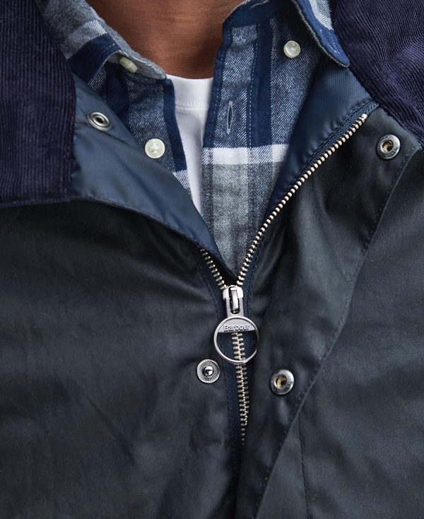 Barbour Beaufort Waxed Mac Classic Navy | BABO87266