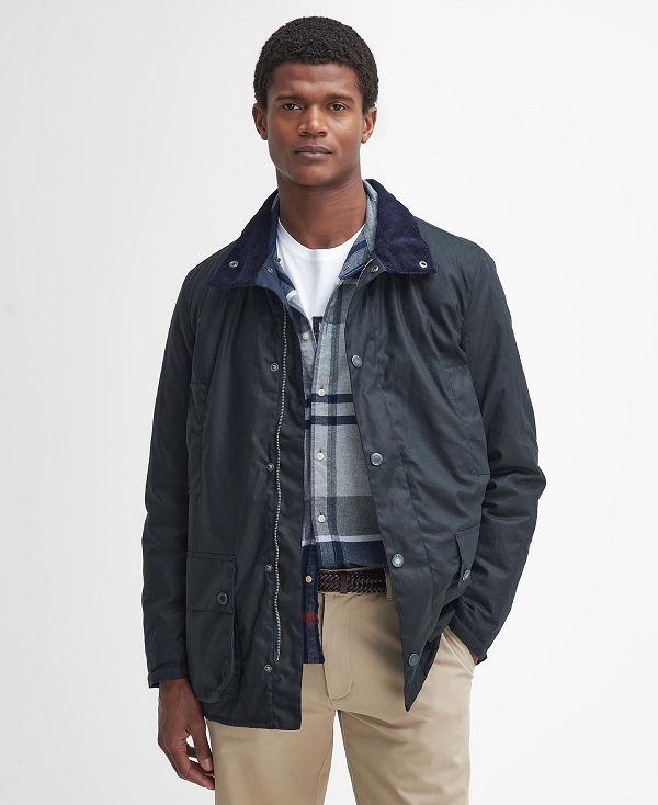 Barbour Beaufort Waxed Mac Classic Navy | BABO87266