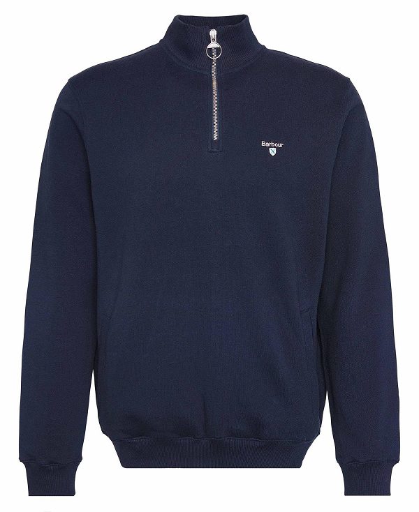 Barbour Beckhill Half-zip Sweatshirt Classic Navy | BABO88475