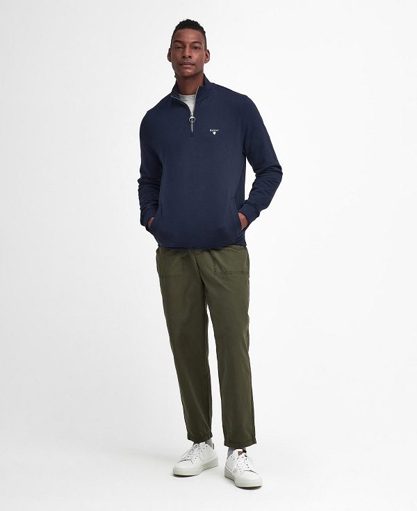 Barbour Beckhill Half-zip Sweatshirt Classic Navy | BABO88475