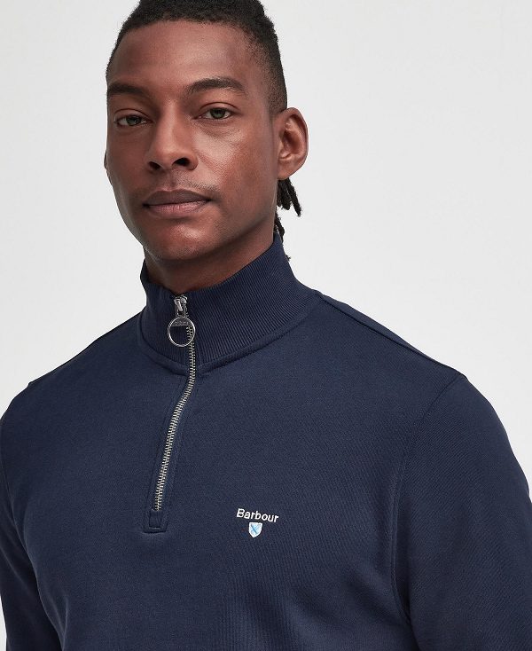 Barbour Beckhill Half-zip Sweatshirt Classic Navy | BABO88475