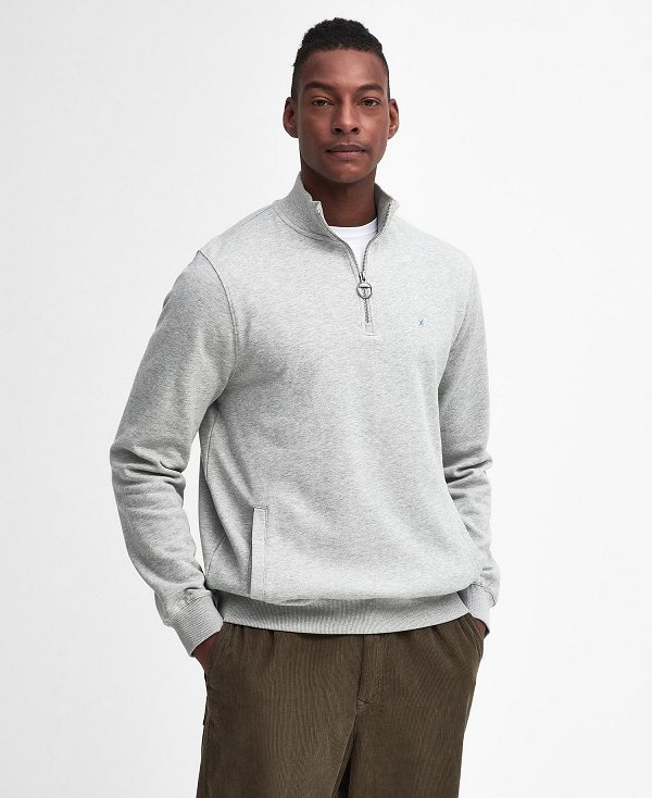 Barbour Beckhill Half-zip Sweatshirt Grey Marl | BABO88646