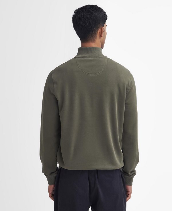 Barbour Beckhill Half-zip Sweatshirt Olive | BABO88474