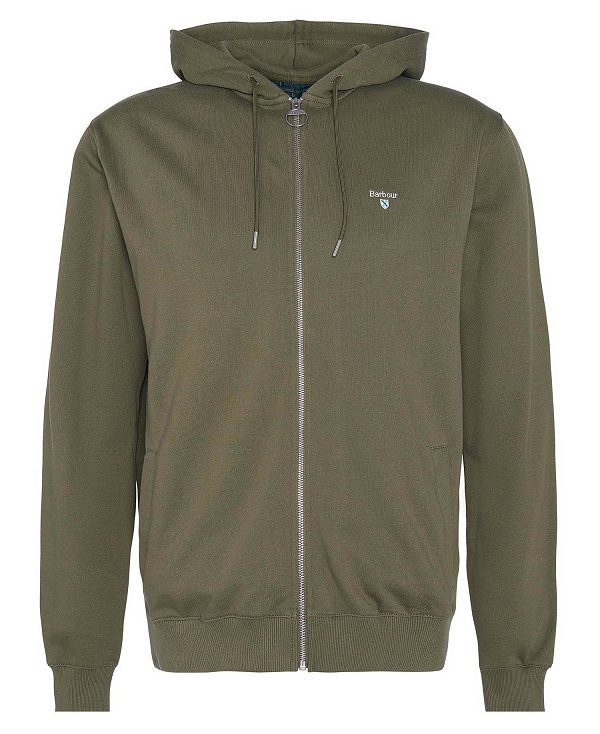 Barbour Beckhill Zip-up Hoodie Olive | BABO88482