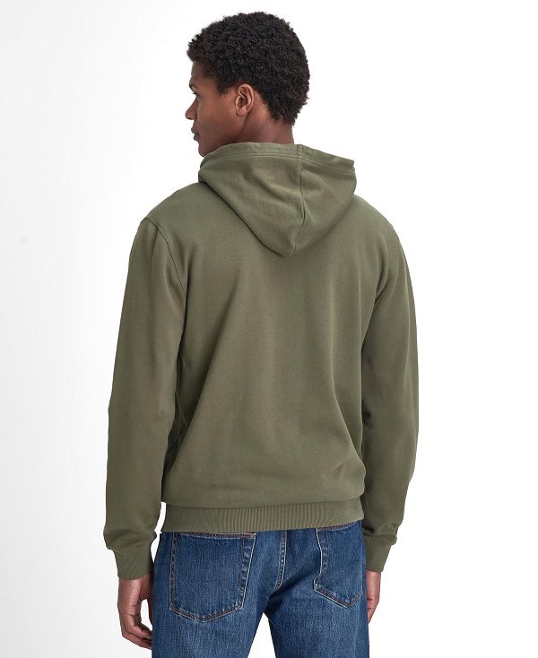 Barbour Beckhill Zip-up Hoodie Olive | BABO88482