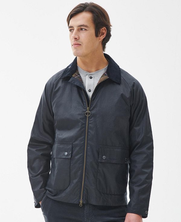 Barbour Bedale Short Wax Jacket Navy | BABO87230