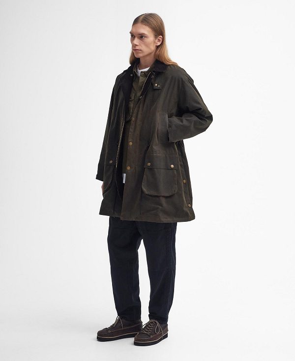 Barbour Bedale Waxed Trench Coat Olive | BABO87271