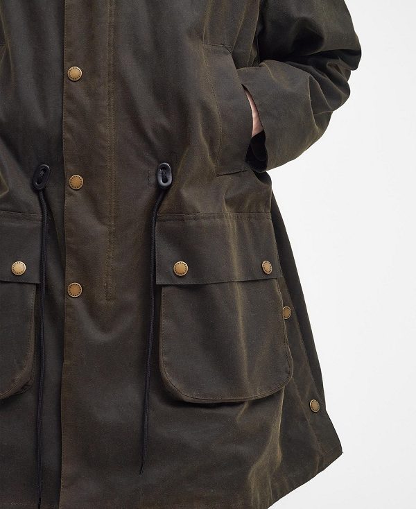 Barbour Bedale Waxed Trench Coat Olive | BABO87271