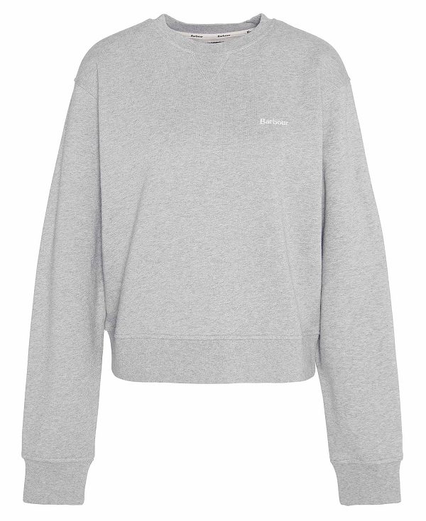 Barbour Bede Oversized Sweatshirt Light Grey Marl | BABO89815