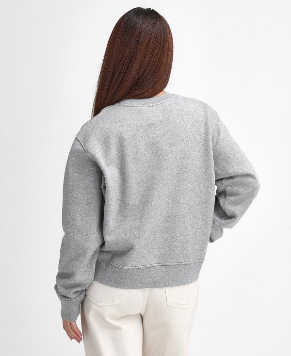 Barbour Bede Oversized Sweatshirt Light Grey Marl | BABO89815