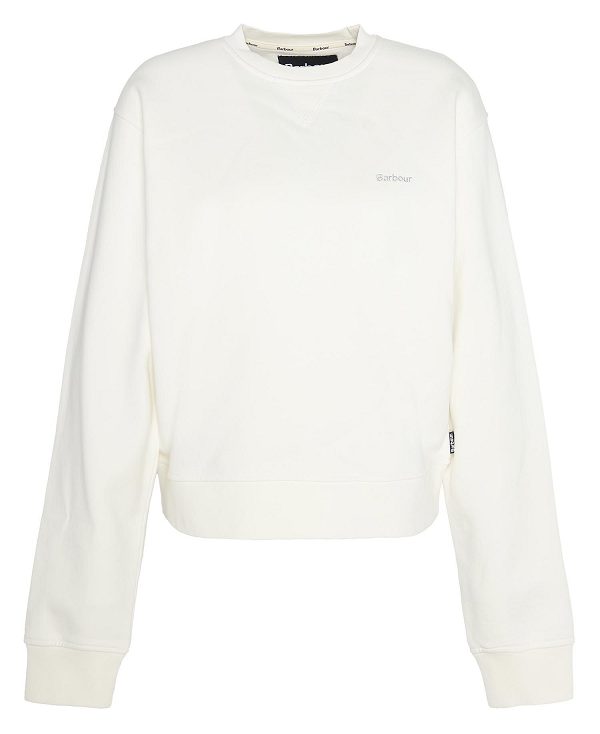 Barbour Bede Oversized Sweatshirt Whisper White | BABO89810