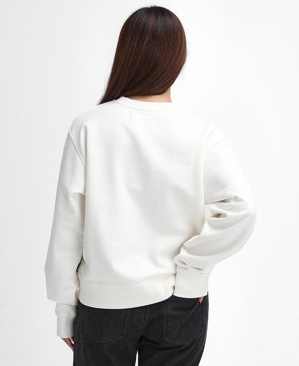 Barbour Bede Oversized Sweatshirt Whisper White | BABO89810