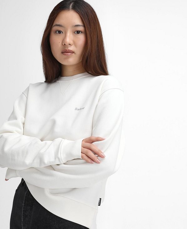 Barbour Bede Oversized Sweatshirt Whisper White | BABO89810