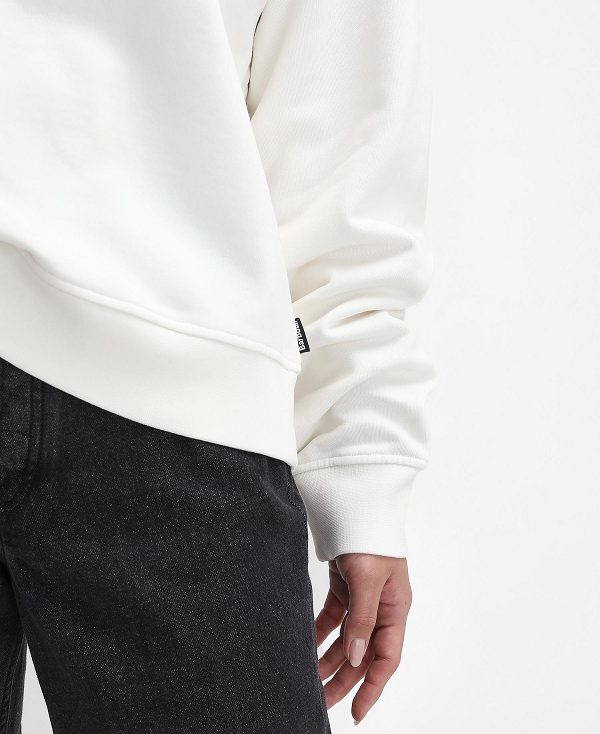 Barbour Bede Oversized Sweatshirt Whisper White | BABO89810