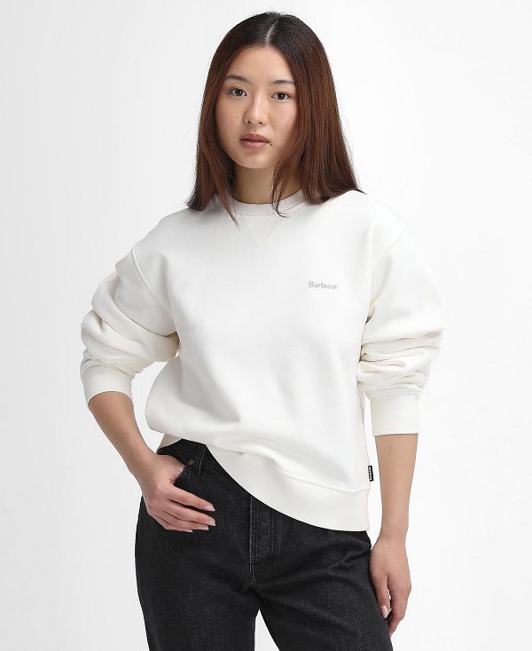 Barbour Bede Oversized Sweatshirt Whisper White | BABO89810