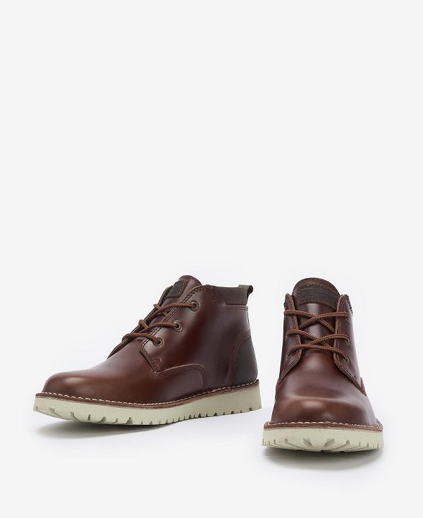 Barbour Bedrock Derby Boots Dark Brown | BABO88872