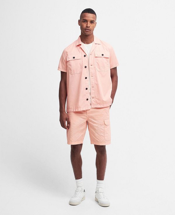 Barbour Belmont Regular Short-sleeved Shirt Peach Nectar | BABO87741