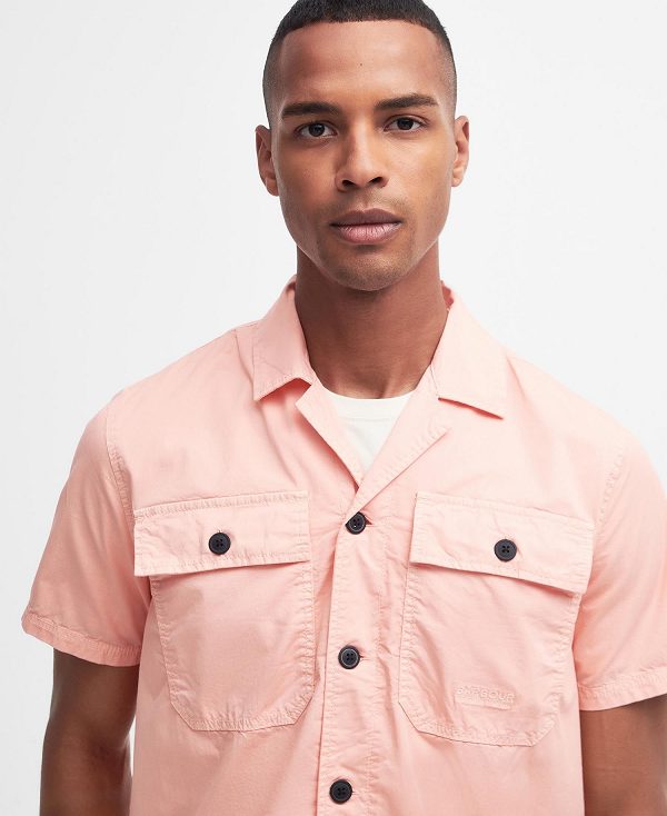 Barbour Belmont Regular Short-sleeved Shirt Peach Nectar | BABO87741