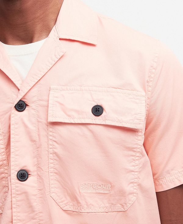 Barbour Belmont Regular Short-sleeved Shirt Peach Nectar | BABO87741