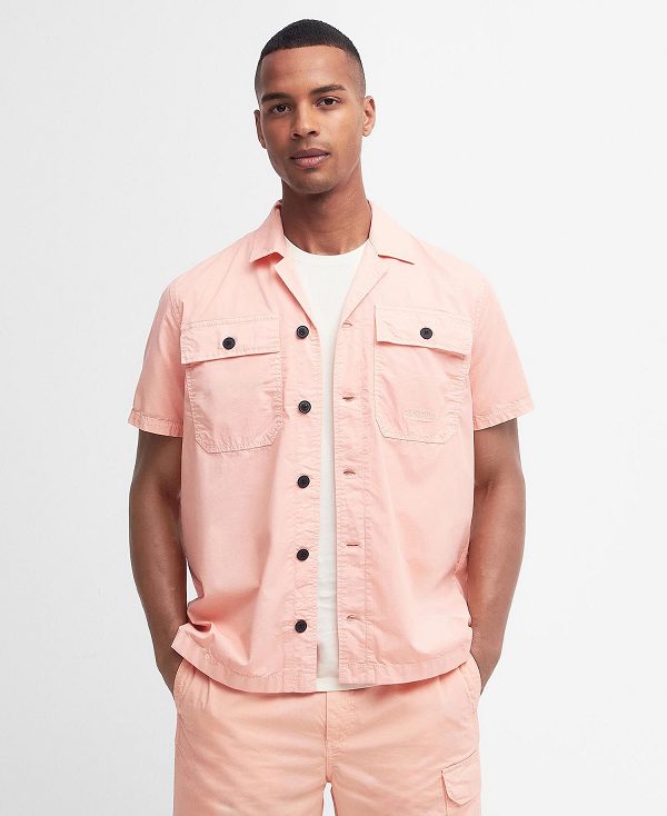 Barbour Belmont Regular Short-sleeved Shirt Peach Nectar | BABO87741