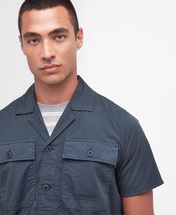 Barbour Belmont Regular Short-sleeved Shirt Navy | BABO87744