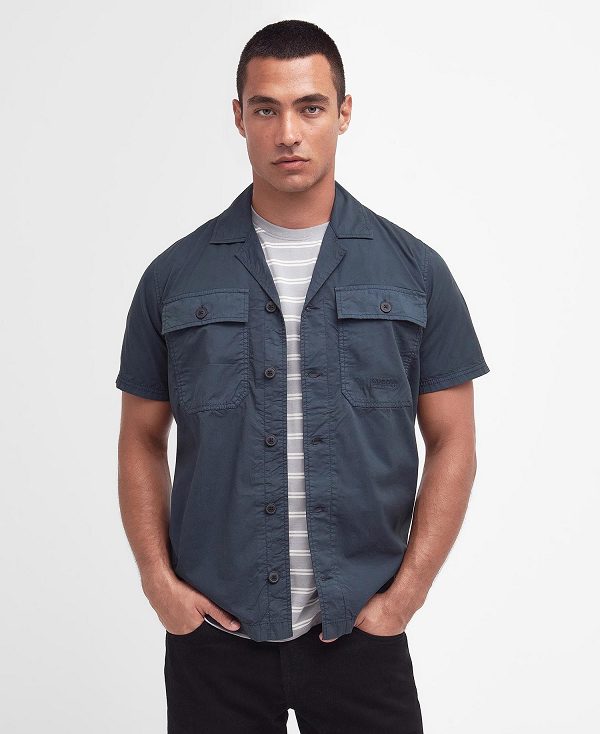 Barbour Belmont Regular Short-sleeved Shirt Navy | BABO87744