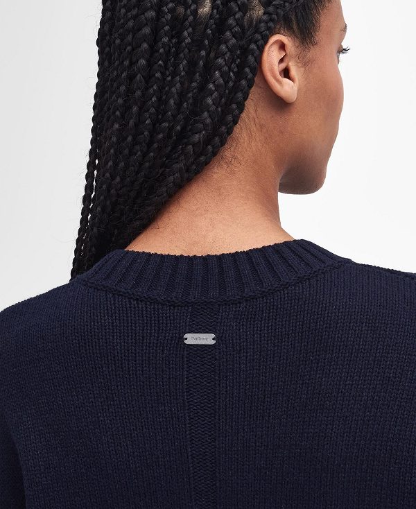 Barbour Belmore Striped Crew Neck Jumper Navy | BABO89708