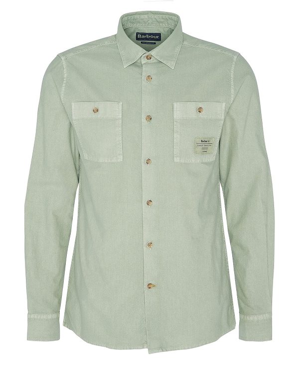 Barbour Bentham Long-sleeved Shirt Agave Green | BABO87683