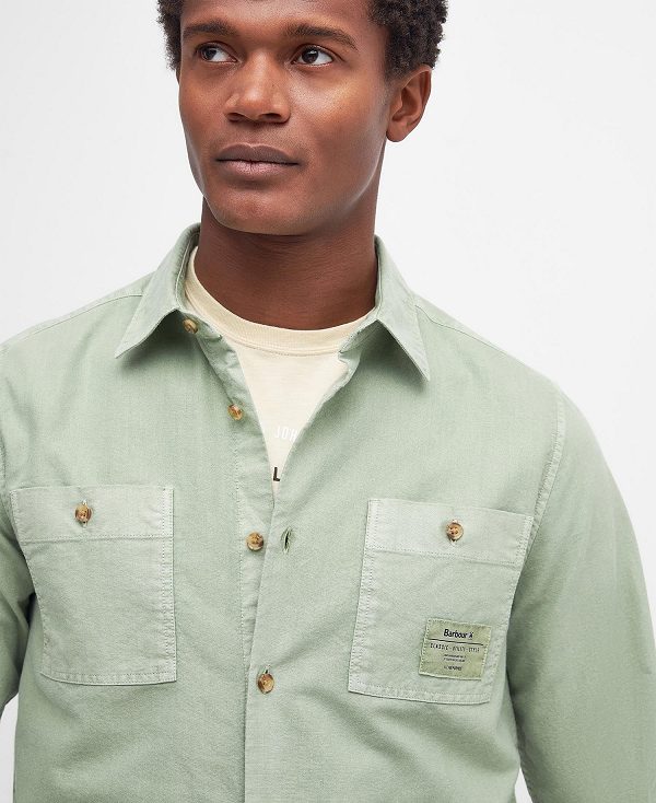 Barbour Bentham Long-sleeved Shirt Agave Green | BABO87683