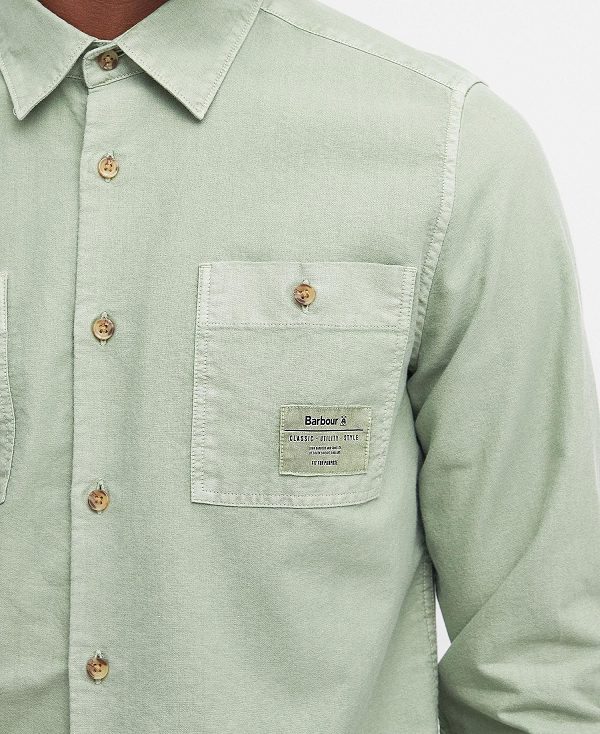 Barbour Bentham Long-sleeved Shirt Agave Green | BABO87683