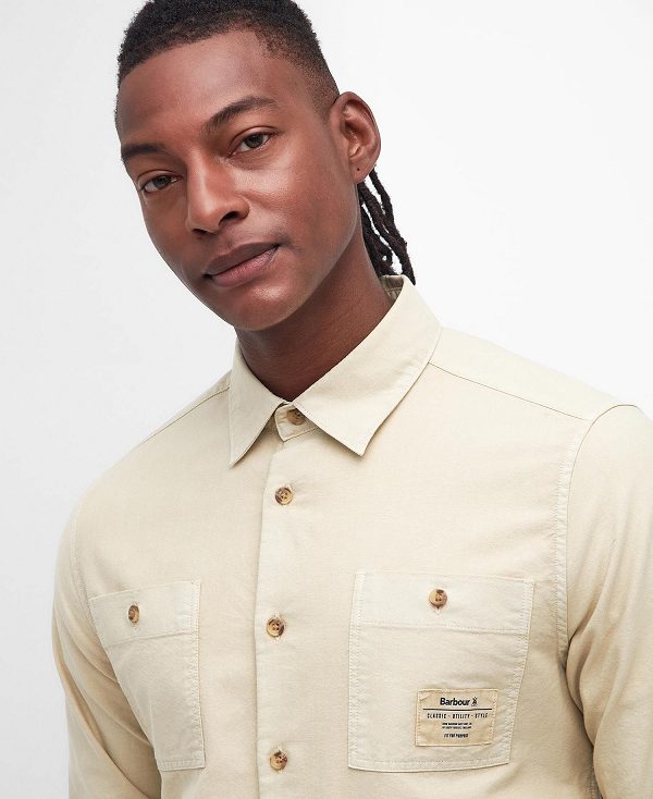 Barbour Bentham Long-sleeved Shirt Putty | BABO87682