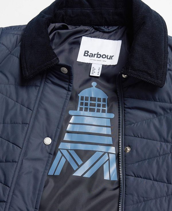 Barbour Berryman Quilted Jacket Dark Navy | BABO89284