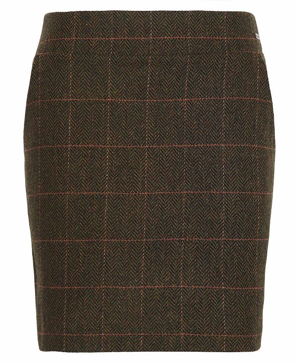 Barbour Birch Mini Skirt Spiced Pumpkin Check | BABO89651