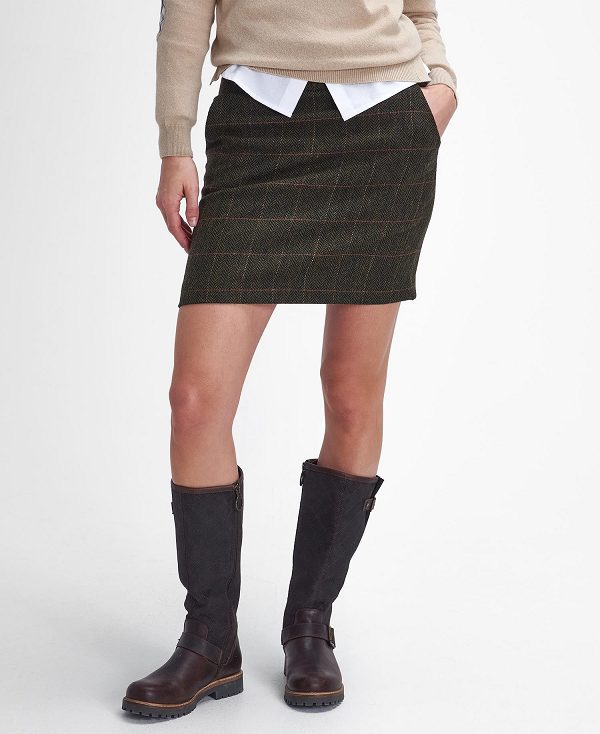 Barbour Birch Mini Skirt Spiced Pumpkin Check | BABO89651