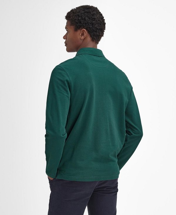 Barbour Blaine Tartan Long-sleeved Polo Shirt Green | BABO88224